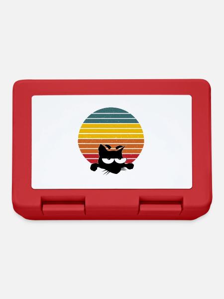 VINTAGE CAT RETRO KATZE - Brotdose - Rot
