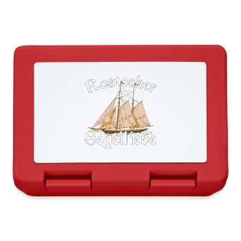 Rostock Segelschiff segeln Rostocker Geschenk - Brotdose - Rot - Vorne