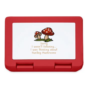 Mushroom Hunting Hobby Nature Vegetable - Lunchbox - red - Front