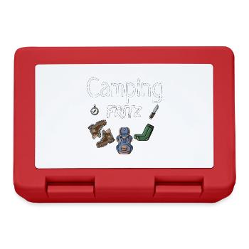 Camping Fritz outdoor Camper Geschenk - Brotdose - Rot - Vorne