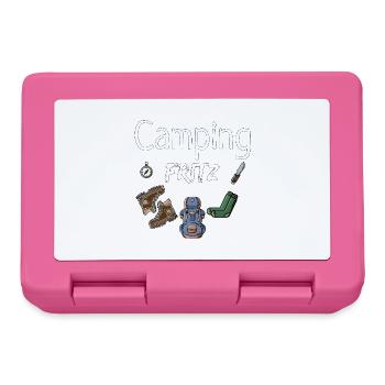 Camping Fritz outdoor Camper Geschenk - Brotdose - Pink - Vorne