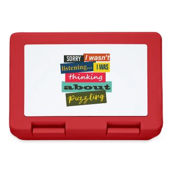 Thinking About Puzzling Jigsaw Hobby Puzzler - Lunchbox - red - Front