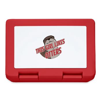 Girl Likes Otters Cute Quote Sea Otter Animal - Lunchbox - red - Front