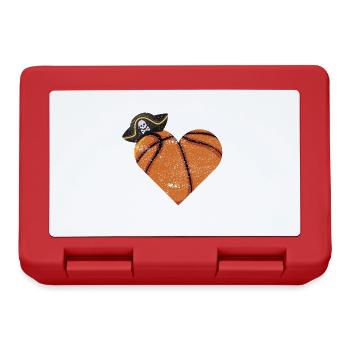 Basketball Herz Pirat Geschenk - Brotdose - Rot - Vorne