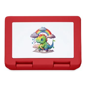Dinosaure Dino Bébé Arc-en-ciel cadeau - Boîte à goûter - rouge - Devant