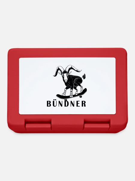 Bündner Steinbock Graubünden Grischa Grischun - Brotdose - Rot