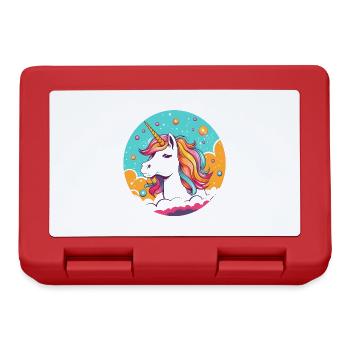 Regenbogen-Einhorn - Brotdose - Rot - Vorne