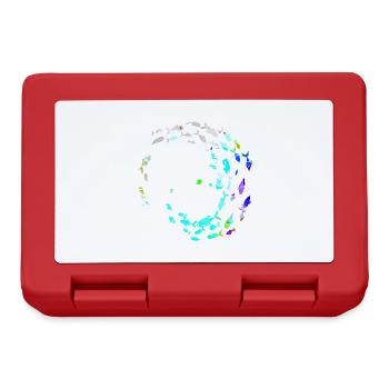 School of fish,fish,painting,graffiti,bright colors - Lunchbox - red - Front