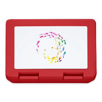 School of fish,fish,painting,graffiti,bright colors - Lunchbox - red - Front