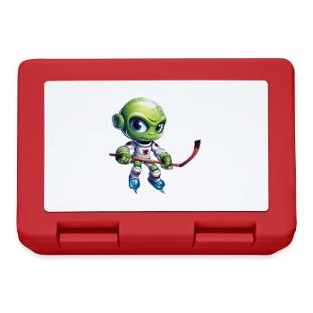Alien Eishockeyspieler - Brotdose - Rot - Vorne