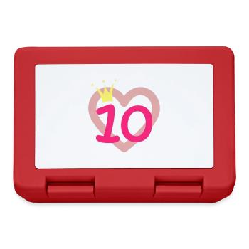 Couronne de princesse 10e anniversaire - Boîte à goûter - rouge - Devant