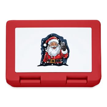 Santa Christmas lustiges Xmas Selfie - Brotdose - Rot - Vorne