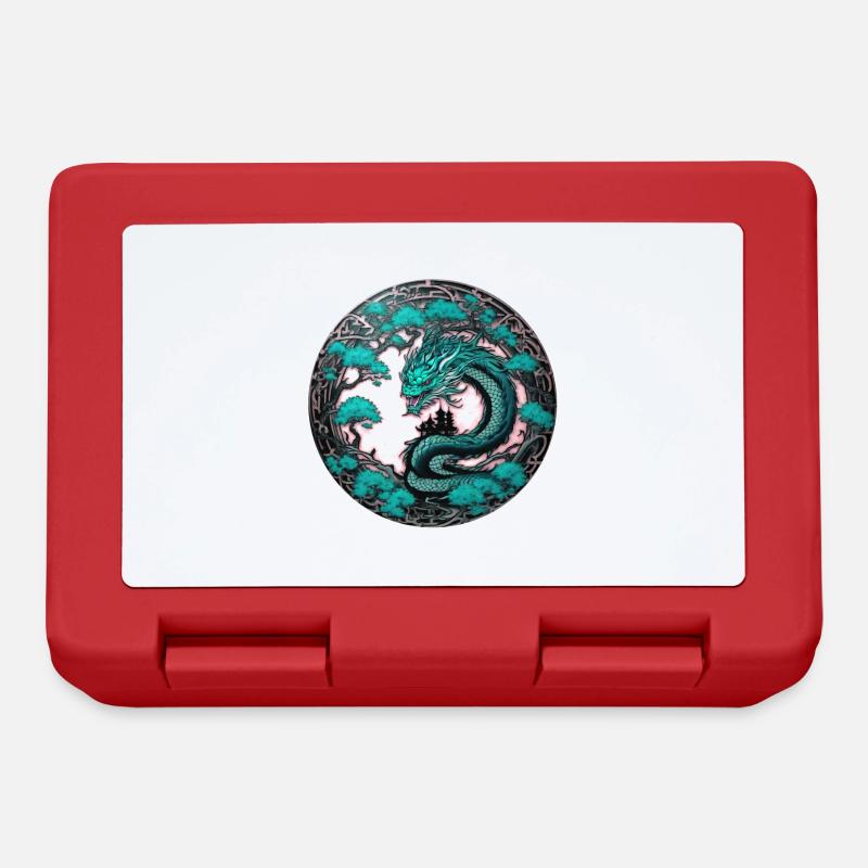 Dragon, Dragon chinois, gothique, tatouage - Boîte à goûter - rouge