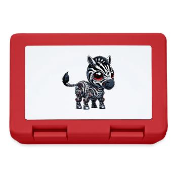 Cyborg Zebra: Robot with Red Eyes - Lunchbox - red - Front