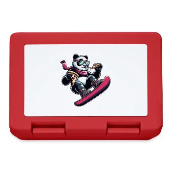 Pink Panda Snowboarder: Pizza-Abenteuer - Brotdose - Rot - Vorne