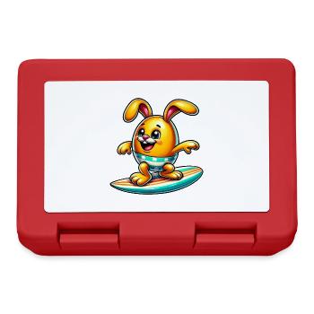 Oeuf de Pâques Oeuf de Pâques Lapin de Pâques Surfeur jaune - Boîte à goûter - rouge - Devant