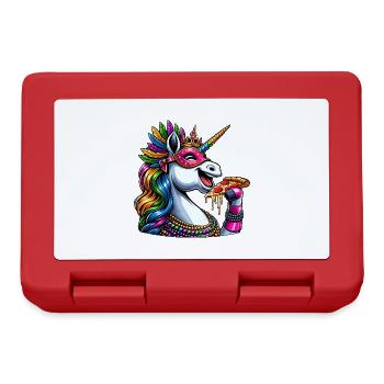 Mardi Gras Unicorn Pizza Elegance - Lunchbox - red - Front