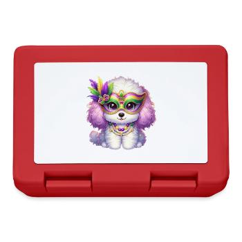Conception de caniche Mardi Gras - Boîte à goûter - rouge - Devant