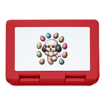 Easter Poodle Artist, Egg Juggling - Lunchbox - red - Front