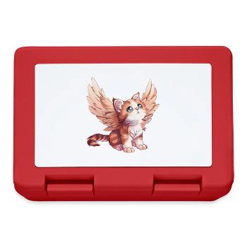 Cute Cat Angel Comic Design - Lunchbox - red - Front