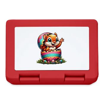 Easter Squirrel with Easter Egg: Adorable - Lunchbox - red - Front