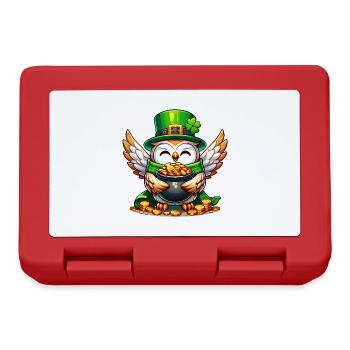 Hibou de la Saint-Patrick avec de l’or - Boîte à goûter - rouge - Devant