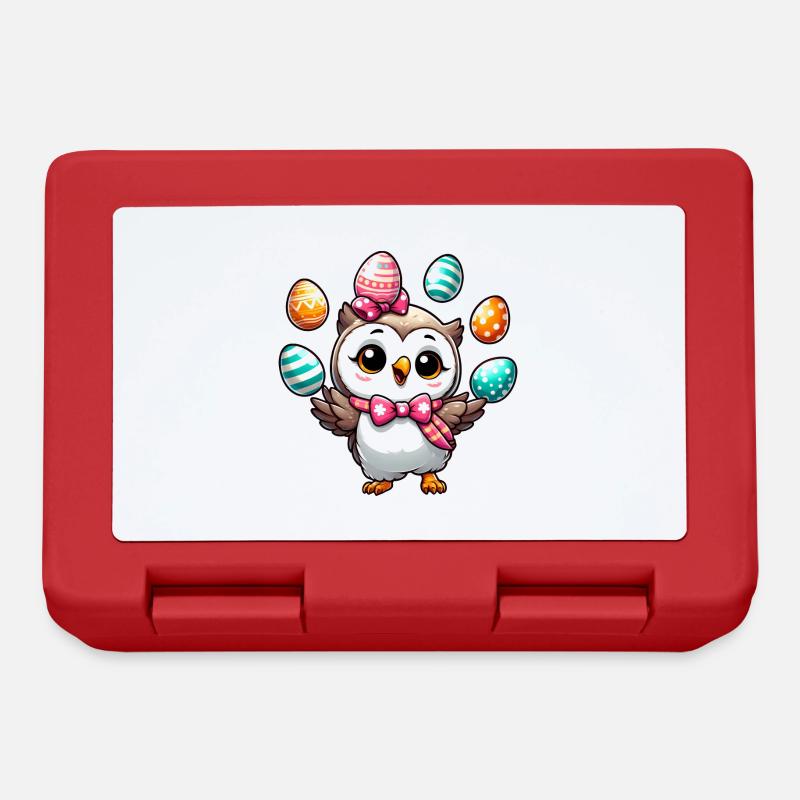 Jonglerie hibou oeuf de Pâques - Boîte à goûter - rouge