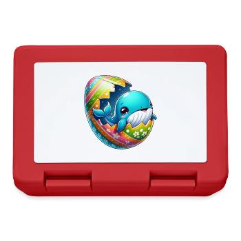 Colorful Whale Hatching from Easter Egg Cartoon - Lunchbox - red - Front
