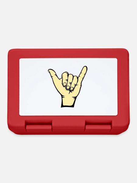 Surfen Symbol Hand - Brotdose - Rot