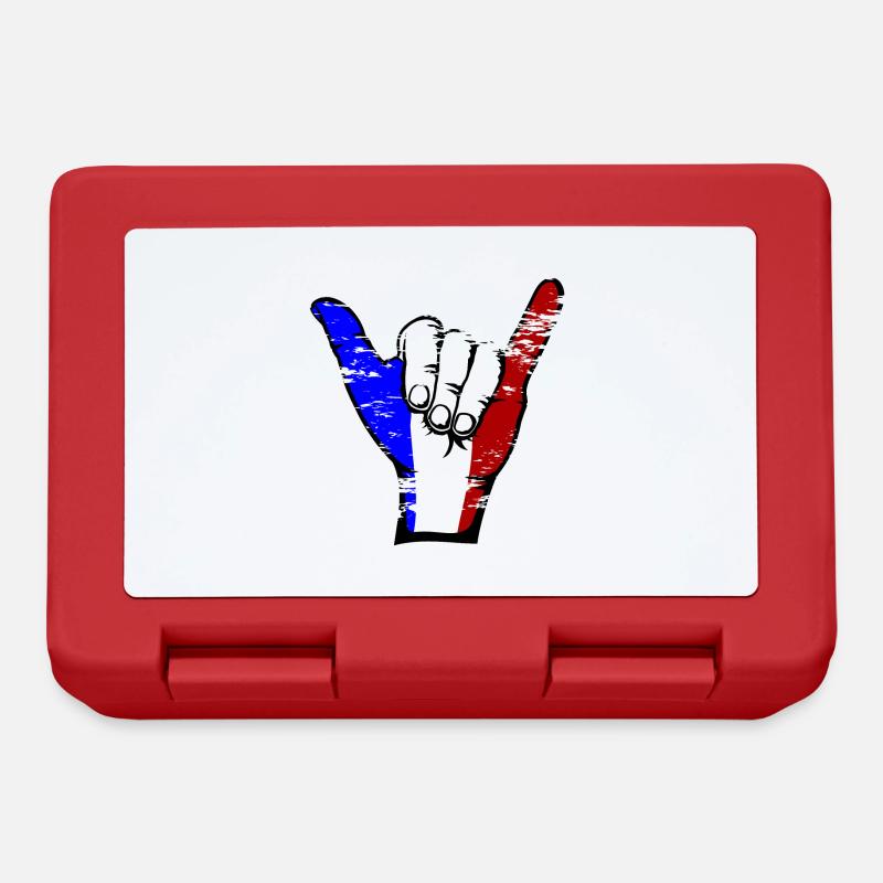 Symbole de surf du drapeau de la France utilisé - Boîte à goûter - rouge