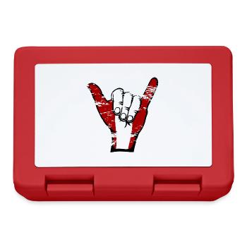 Peru Flag Surfing Symbol Used - Lunchbox - red - Front