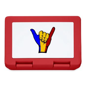 Romania Flag Surfing Symbol - Lunchbox - red - Front