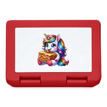 La licorne aime les lasagnes italiennes - Boîte à goûter - rouge - Devant