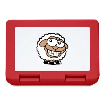 Sheep Grin Looks Stupid Cheeky Smile Happy - Lunchbox - red - Front