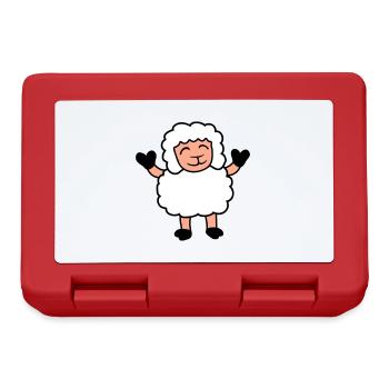 Sheep Baby Stands Cute Cute Lamb Child Happy - Lunchbox - red - Front