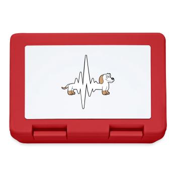 chien long teckel pouls fréquence cardiaque drôle - Boîte à goûter - rouge - Devant