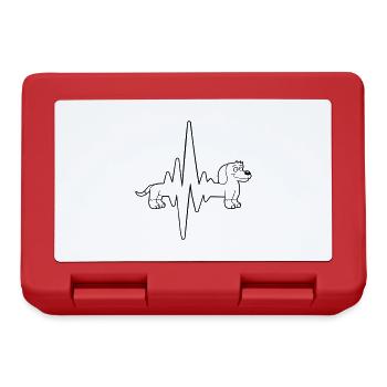 chien long teckel pouls fréquence cardiaque drôle - Boîte à goûter - rouge - Devant