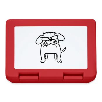 Dog animal looks angry angry serious aggressive sour - Lunchbox - red - Front