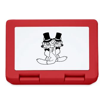 2 Foxes Friends Top Hat Men's Monocle Glasses - Lunchbox - red - Front