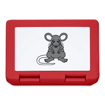 Maus Mäuschen Süße Kleine Ratte Nager Freundlich - Brotdose - Rot - Vorne