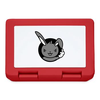 Bunny Middle Finger Show Nasty Naughty Insulting - Lunchbox - red - Front