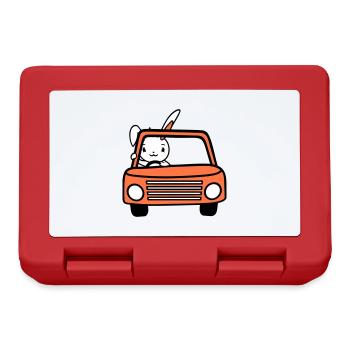 Rabbit Driving Car Driver Driving License Passed - Lunchbox - red - Front