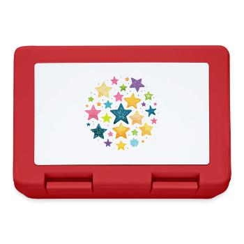 sterne,stern,bunte sterne,illustration - Brotdose - Rot - Vorne