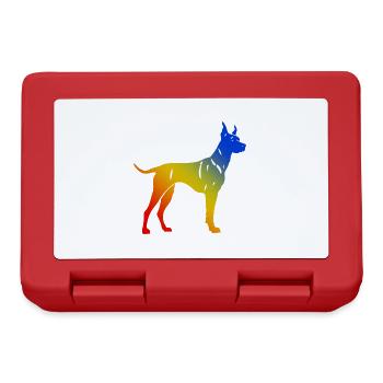 Doberman Chien Coloré - Boîte à goûter - rouge - Devant