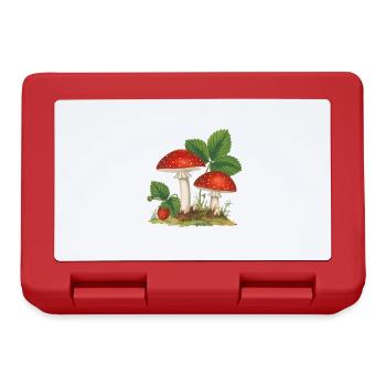 erdbeeren,vintage,retro,fliegenpilz,wald - Brotdose - Rot - Vorne