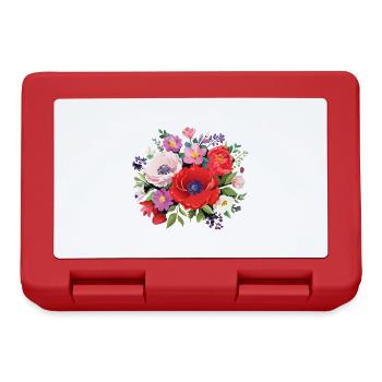 Blumenstrauß,Pfingstrosen,Mohnblumen,vintage,Blume - Brotdose - Rot - Vorne