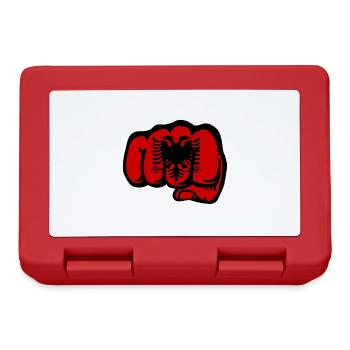 Albanien Flagge Hand Faust - Brotdose - Rot - Vorne