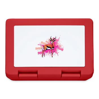 gazelle, illustration ,graffiti ,pink,colorful - Lunchbox - red - Front