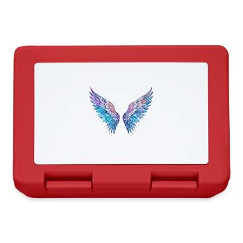 angel wings,feathers,colorful wings,graffiti,blue - Lunchbox - red - Front