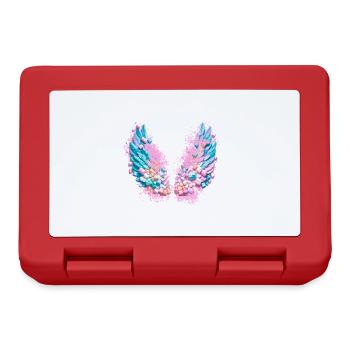ailes d’ange, guimauves, ailes colorées, graffiti - Boîte à goûter - rouge - Devant
